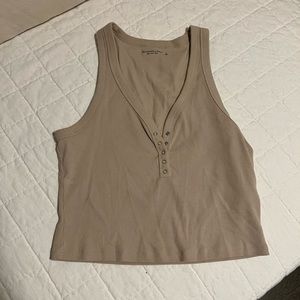 Abercrombie & Fitch cropped tank in tan